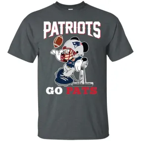 Go Pats - New England Patriots Super Bowl 2019 Mickey Mouse Football Nfl Men Cotton T-Shirt