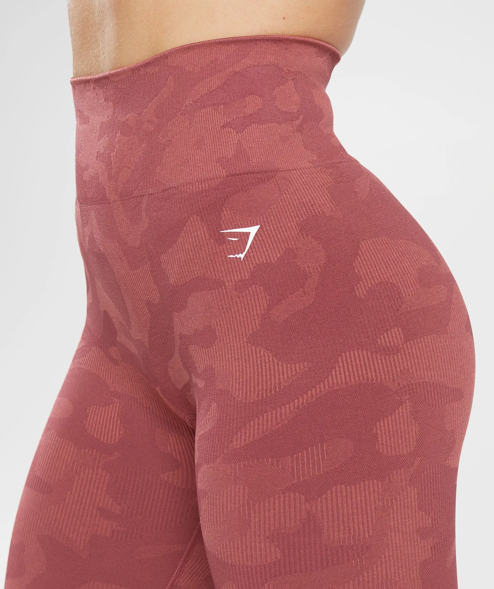 Gymshark Adapt Camo Seamless Ribbed Leggings - Soft Berry/Sunbaked Pink