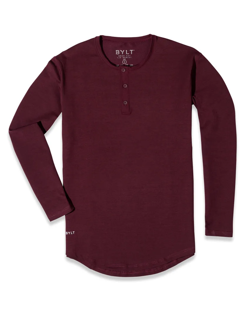 Henley Drop-Cut Long Sleeve: LUX