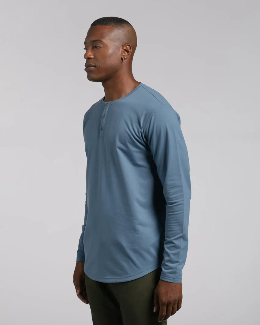 Henley Drop-Cut Long Sleeve: LUX