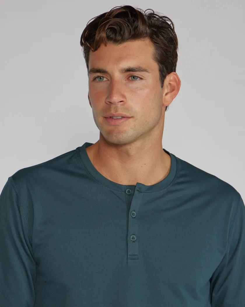 Henley Drop-Cut Long Sleeve: LUX