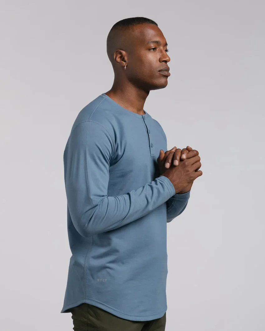 Henley Drop-Cut Long Sleeve: LUX