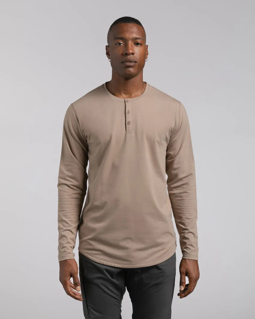 Henley Drop-Cut Long Sleeve: LUX