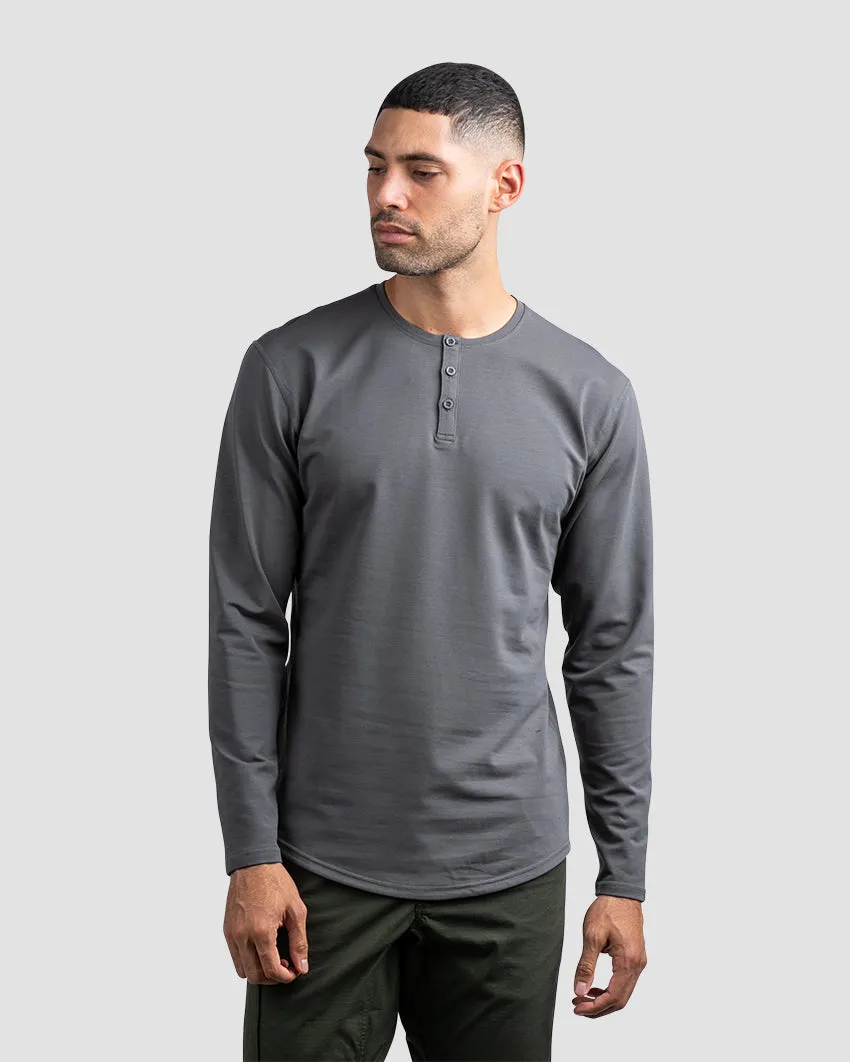 Henley Drop-Cut Long Sleeve: LUX