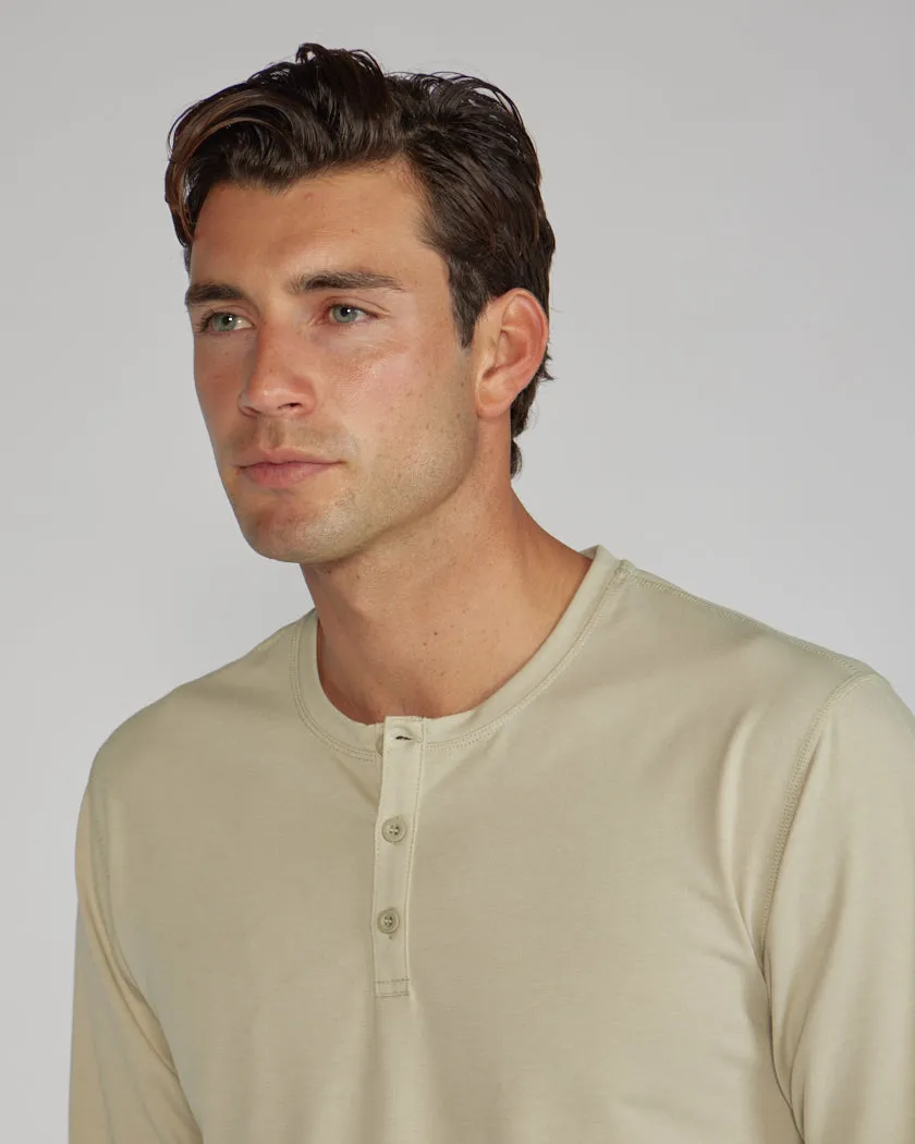 Henley Drop-Cut Long Sleeve: LUX