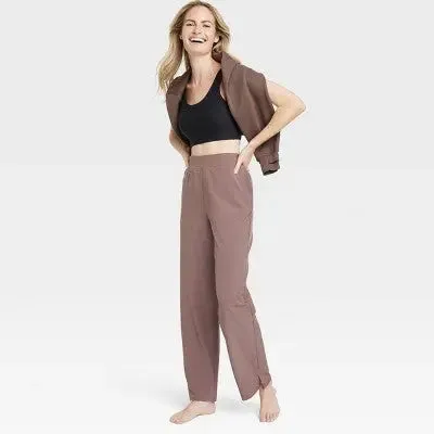 High-Rise Straight Leg Woven Pants - All In Motion