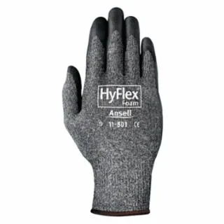 HyFlex 11-801 Nitrile Foam Palm Coated Gloves, 9, Black/Gray, Nitrile Foam Palm Coated