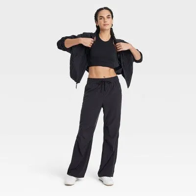 JoyLab Women's Mid-Rise Parachute Pants Relaxed Fit Casual Activewear