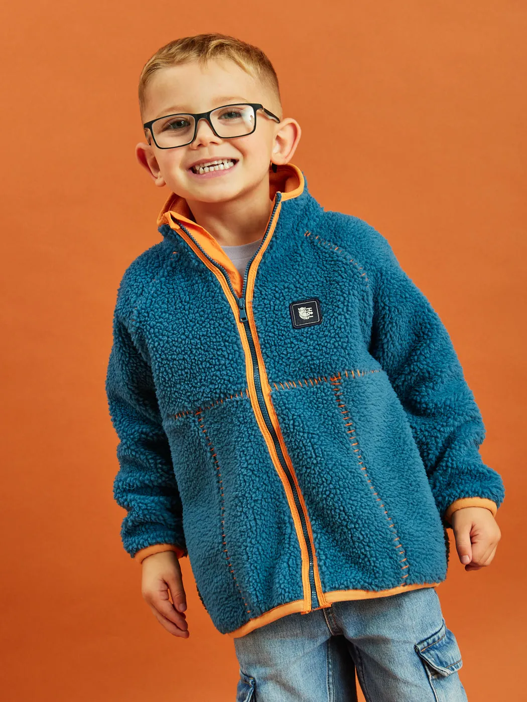 Kids Baylor Full Zip Sherpa Fleece