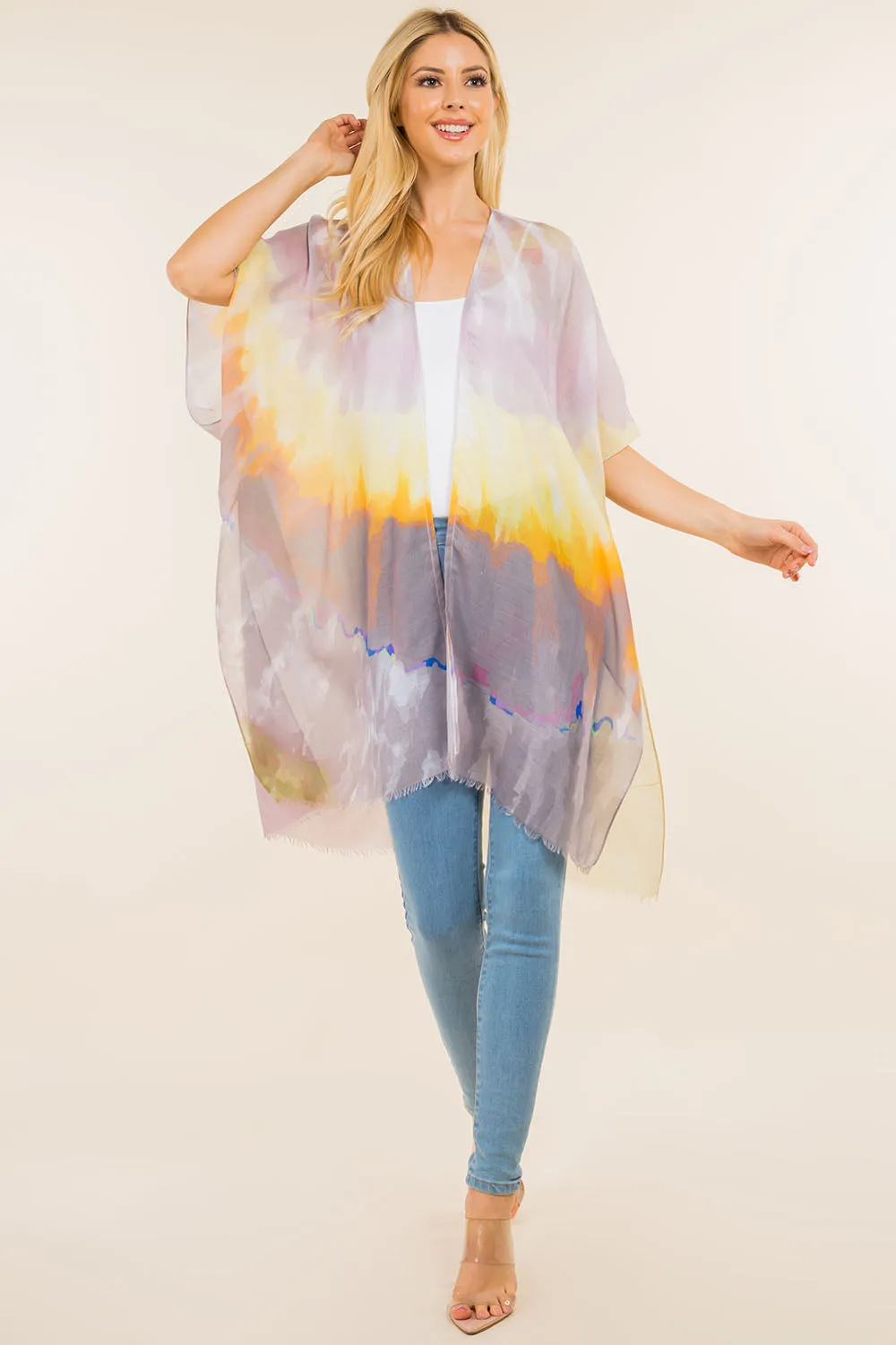 KP-4117 watercolor ombre kimono