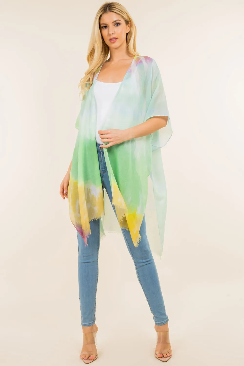 KP-4117 watercolor ombre kimono