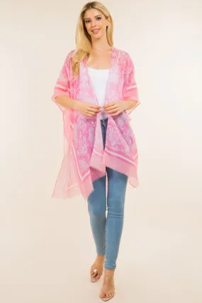 KP-4120 neon color paisley kimono