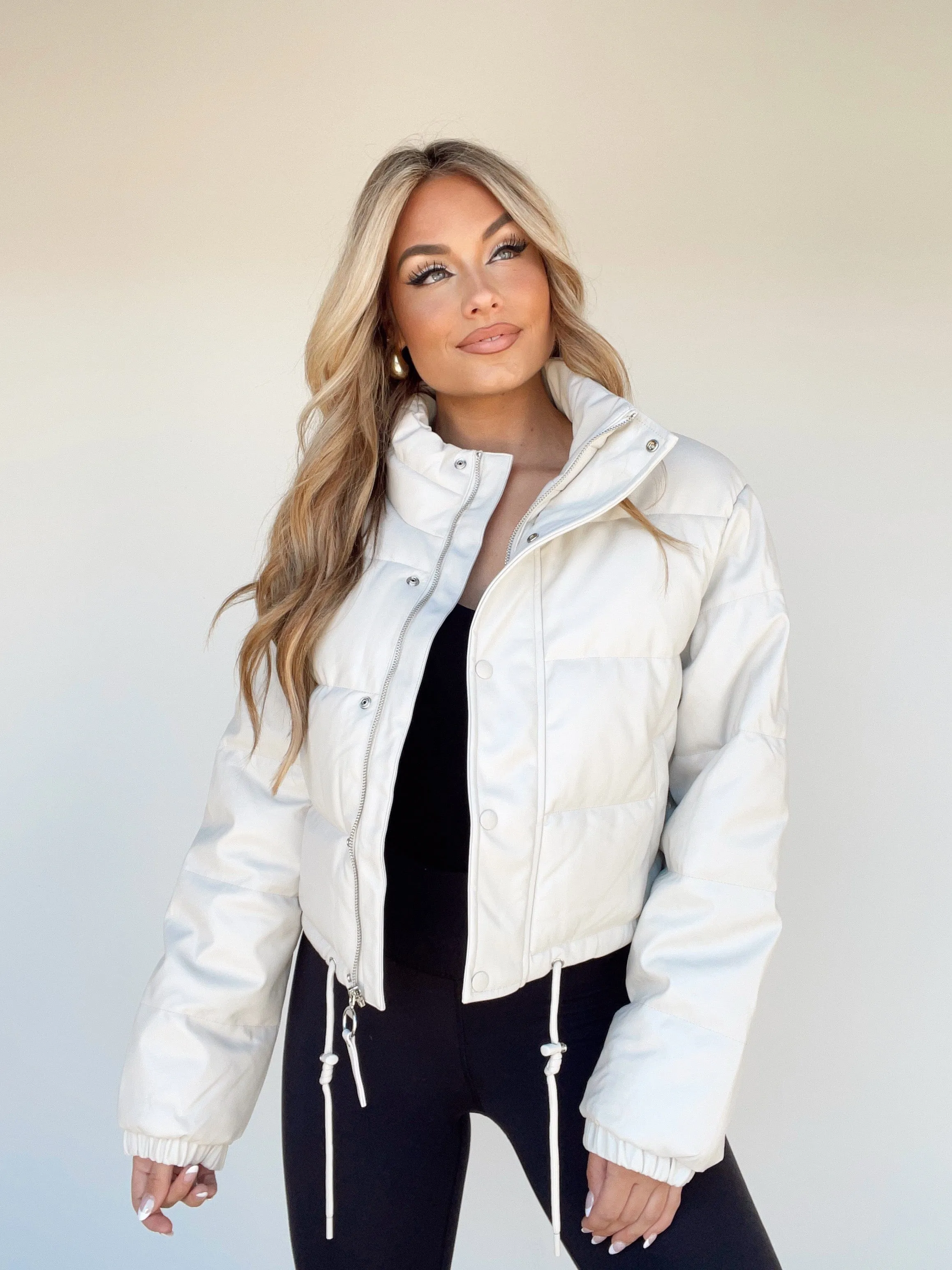 Leather Puffer Coat