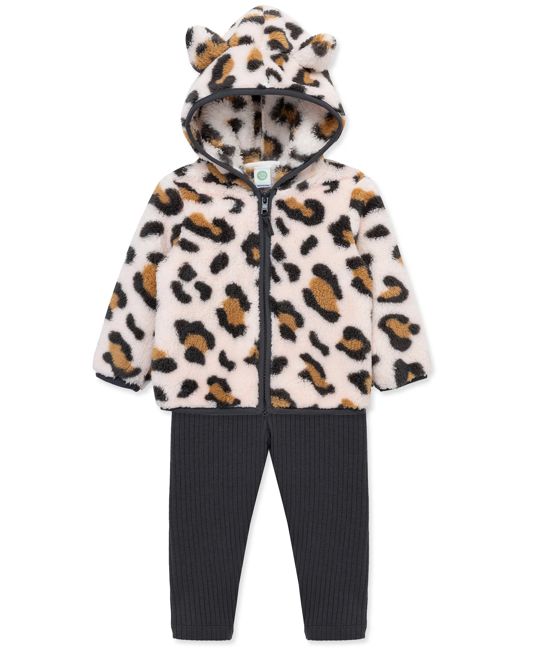 Leopard 3-Piece Sherpa Jacket Set (12M-24M)