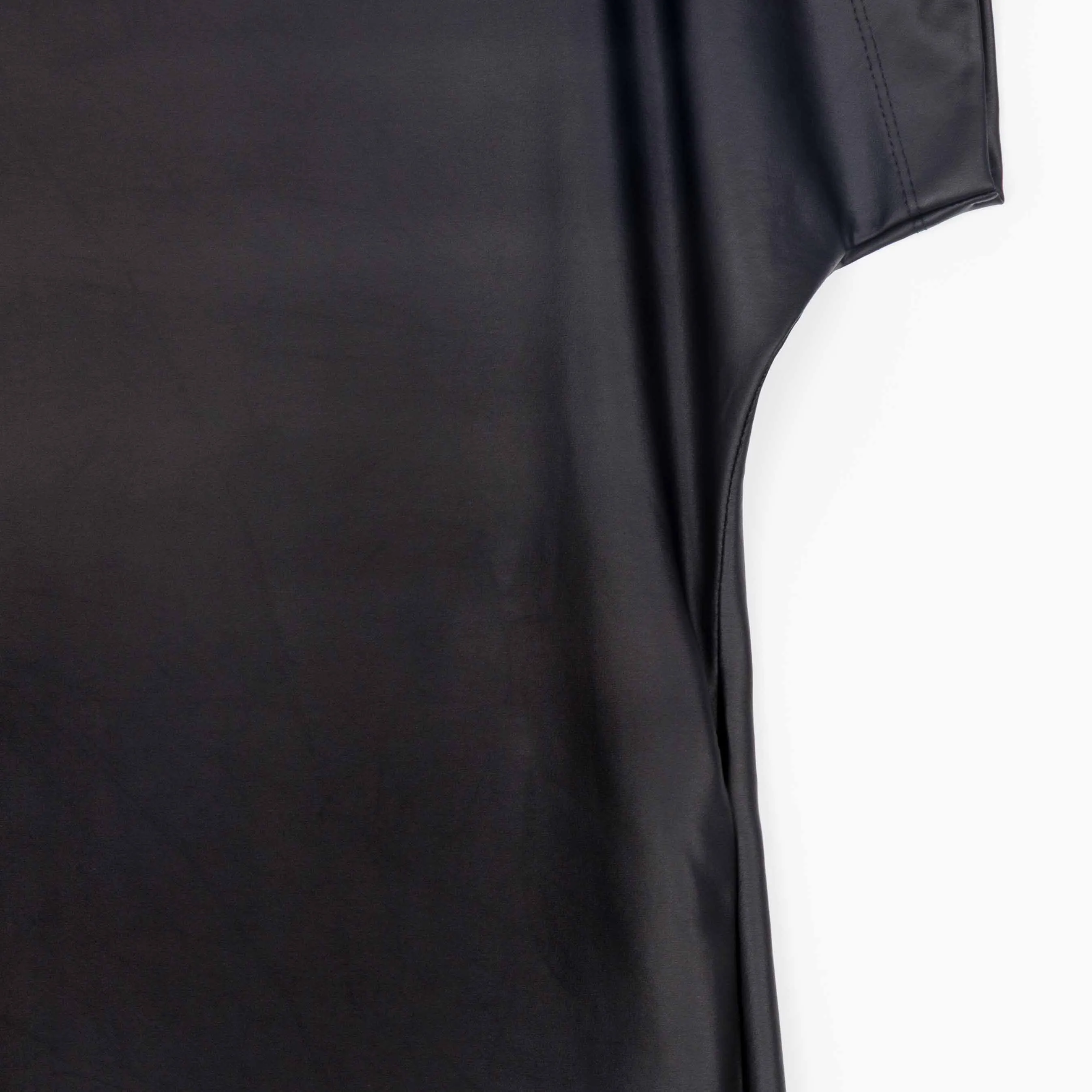 Liquid Leather™ - High Neck Tunic Pocket Dress - Black - Final Sale!