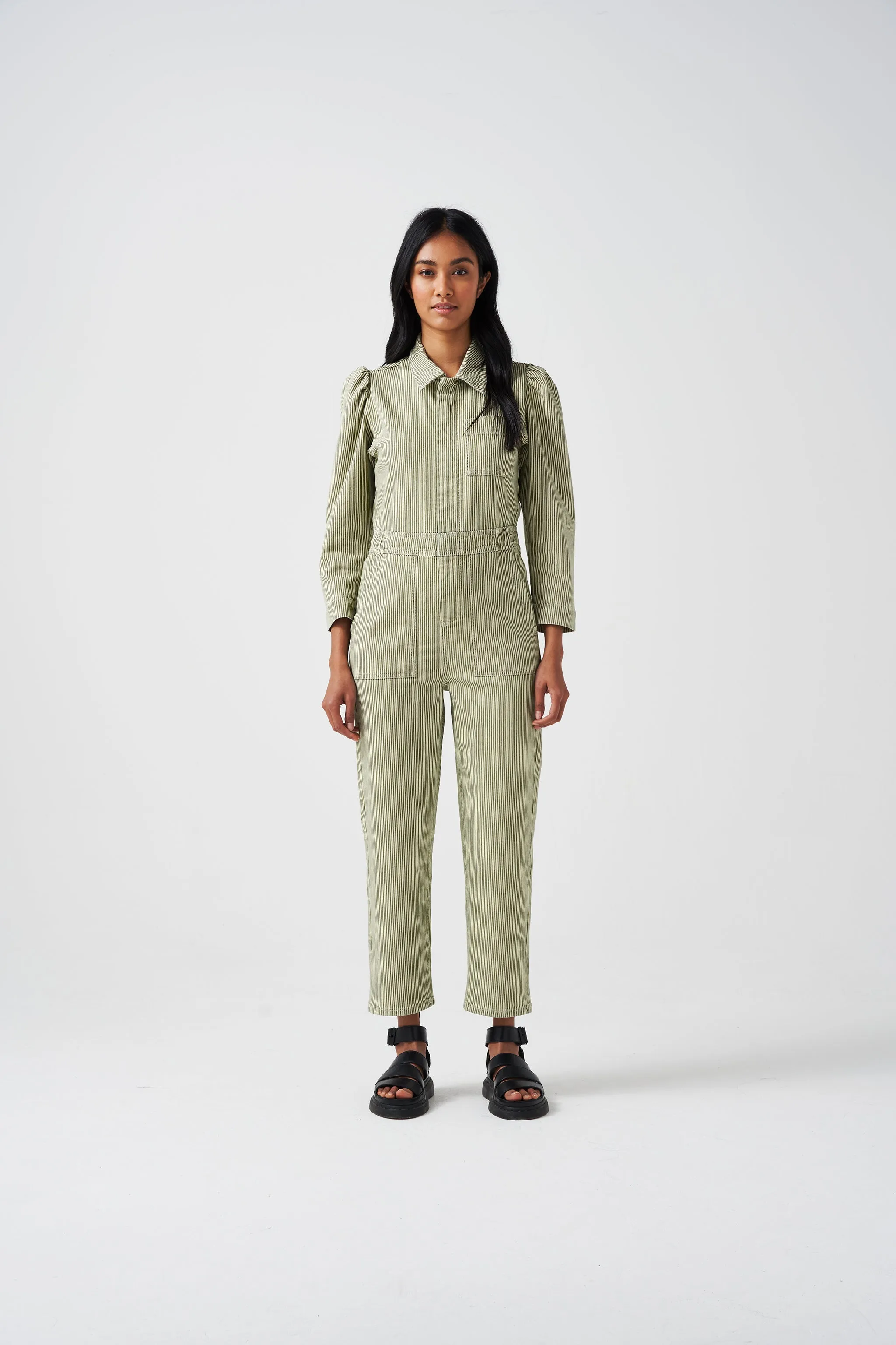 Lorna All In One in Khaki Stripe