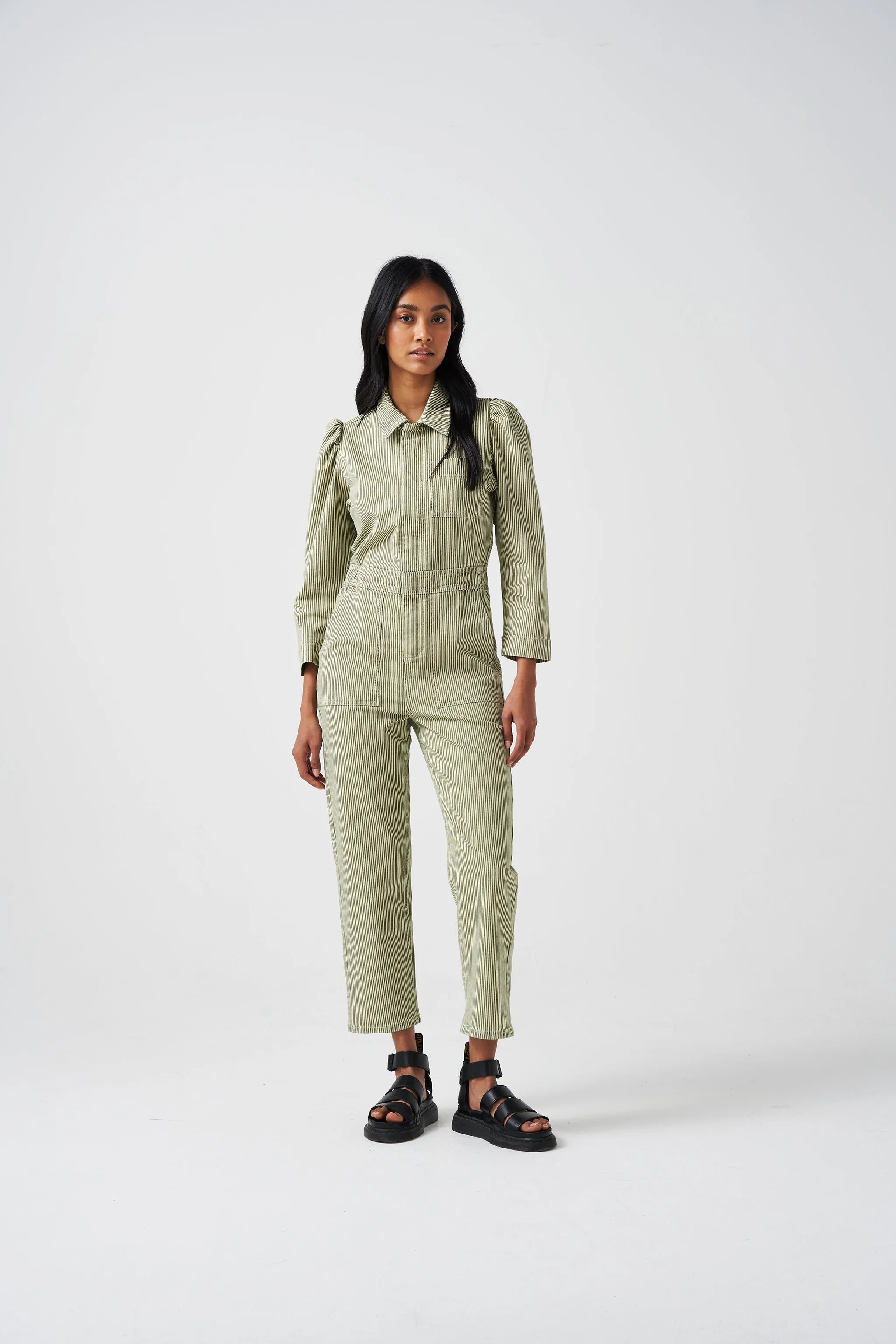 Lorna All In One in Khaki Stripe