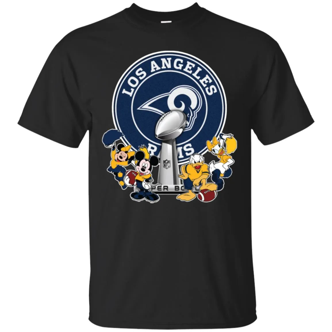 Los Angeles Rams Super Bowl 2019 Mickey Minnie Mouse Donald Daisy Duck Football Nfl Men Cotton T-Shirt