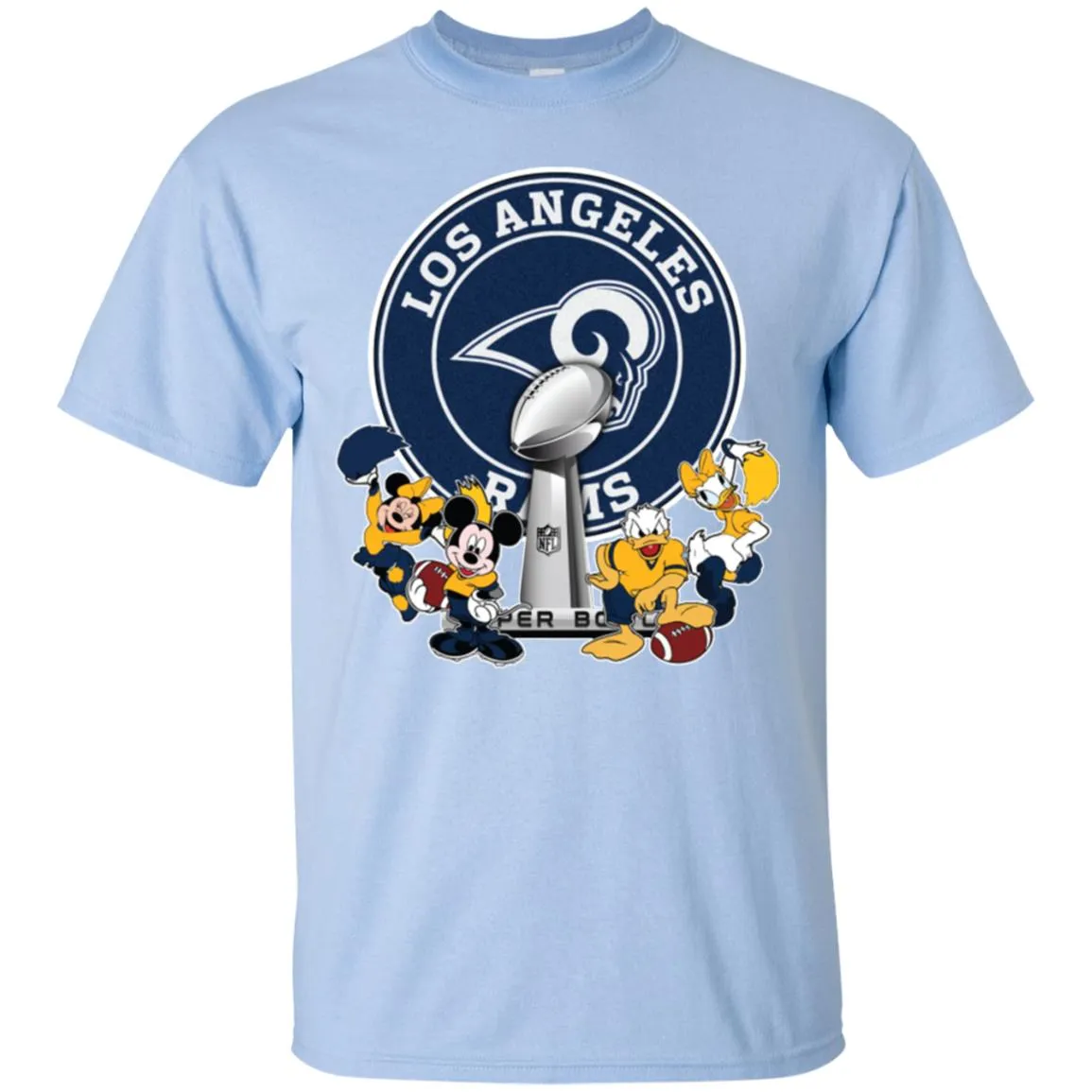 Los Angeles Rams Super Bowl 2019 Mickey Minnie Mouse Donald Daisy Duck Football Nfl Men Cotton T-Shirt