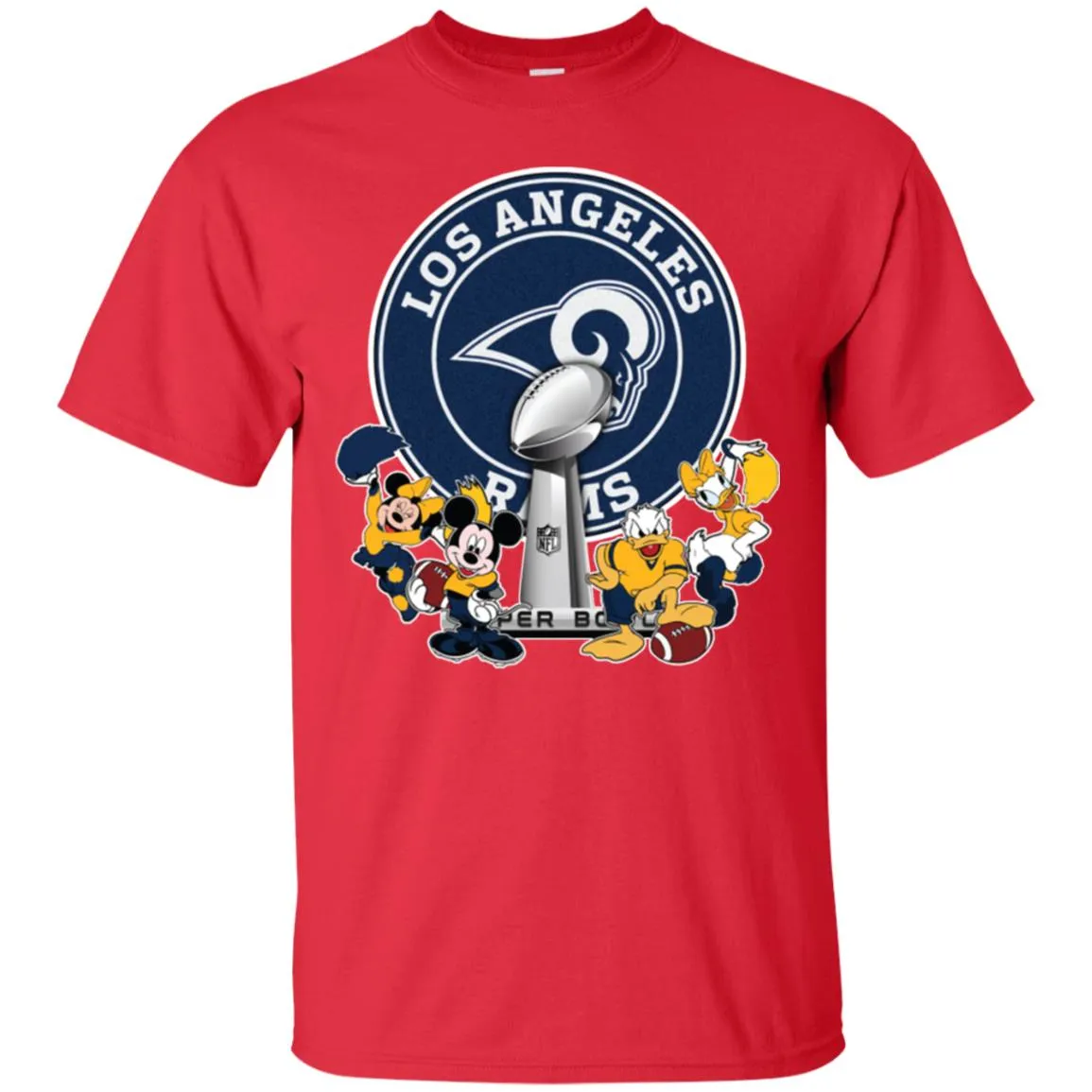 Los Angeles Rams Super Bowl 2019 Mickey Minnie Mouse Donald Daisy Duck Football Nfl Men Cotton T-Shirt