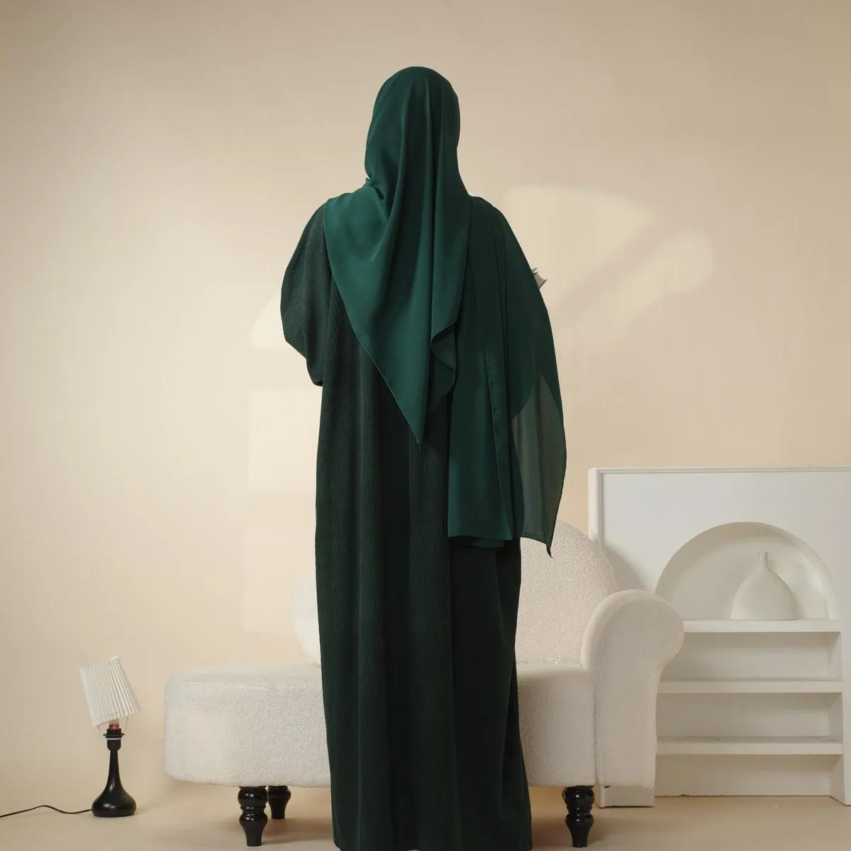 MA045 Corduroy Wide Sleeve Abaya