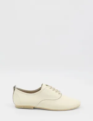 Maku oxford flats sneakers in off white leather womens shoes