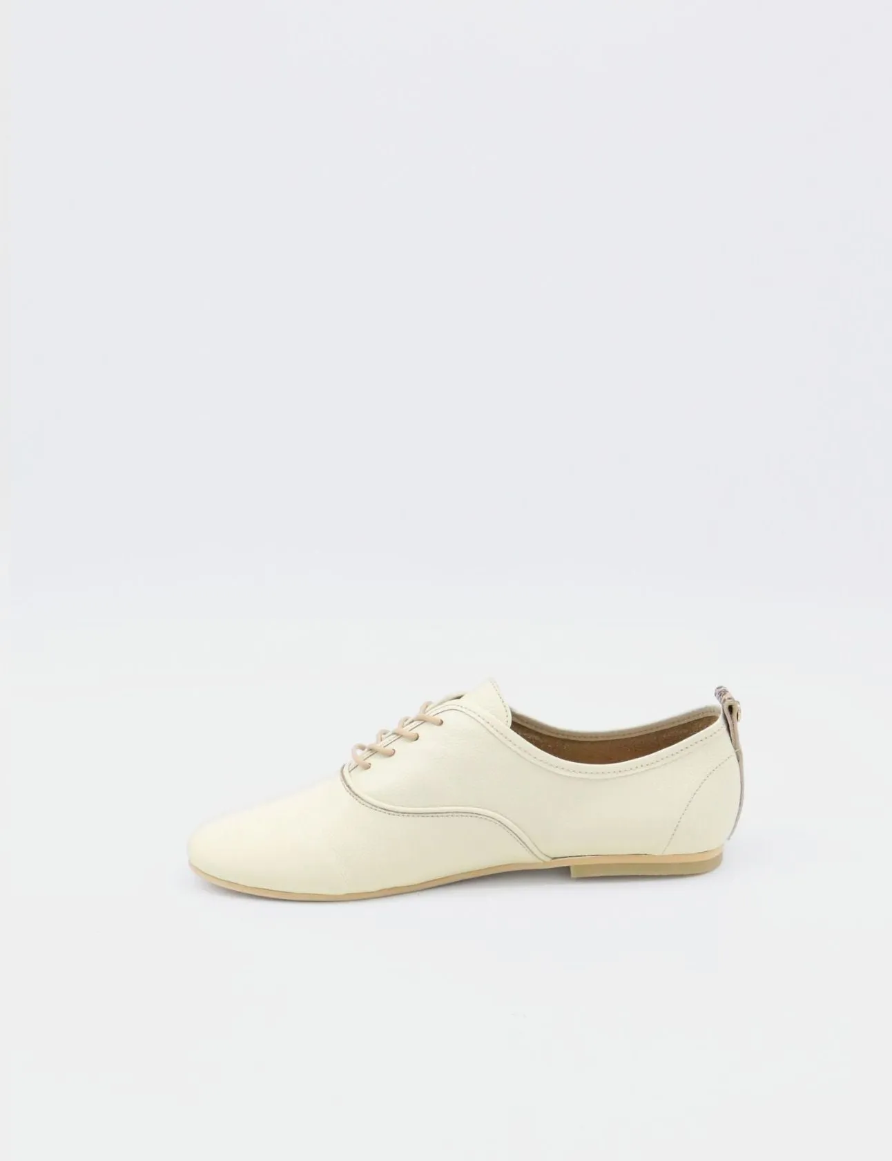 Maku oxford flats sneakers in off white leather womens shoes