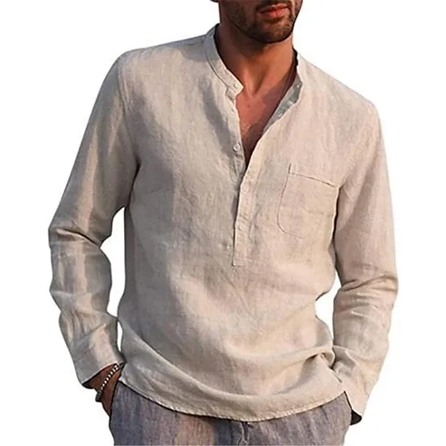 Men's Casual Button Down Shirts Long Sleeve Tops