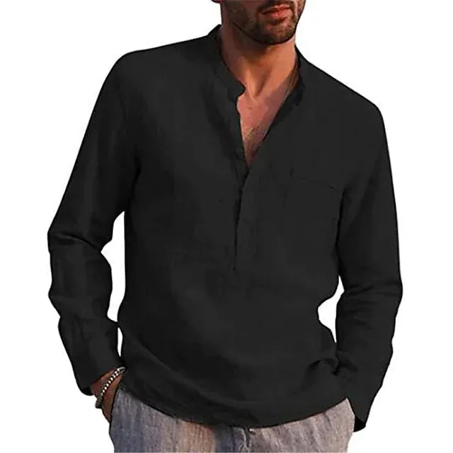 Men's Casual Button Down Shirts Long Sleeve Tops