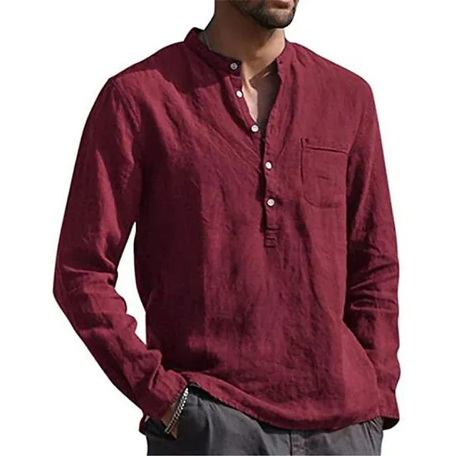 Men's Casual Button Down Shirts Long Sleeve Tops