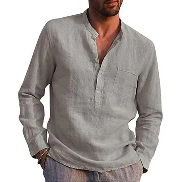 Men's Casual Button Down Shirts Long Sleeve Tops