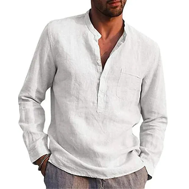 Men's Casual Button Down Shirts Long Sleeve Tops