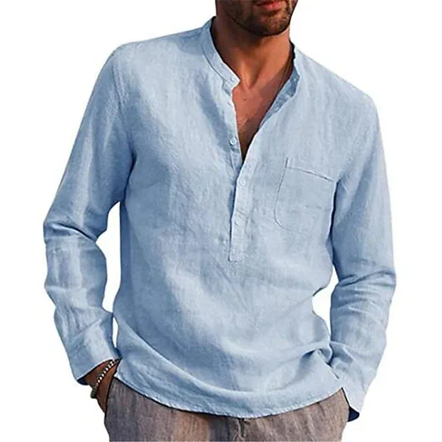 Men's Casual Button Down Shirts Long Sleeve Tops