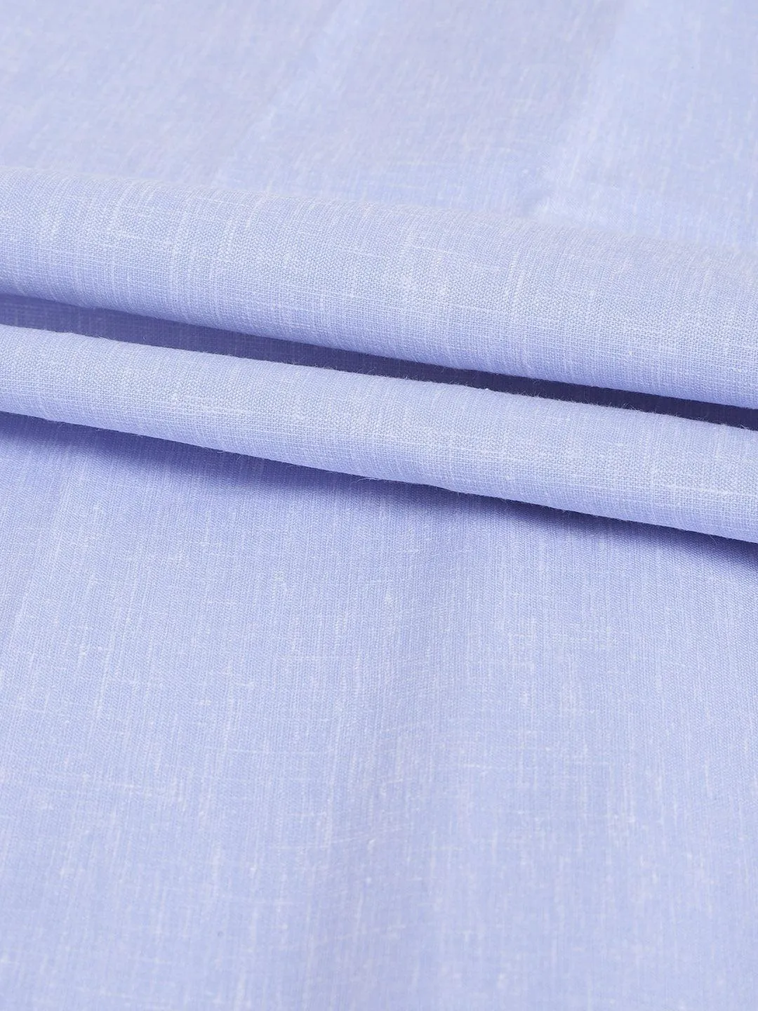 Men's Cotton Linen Blend Blue Unstitched Shirt Fabric 2.25 Metres - Sojanya