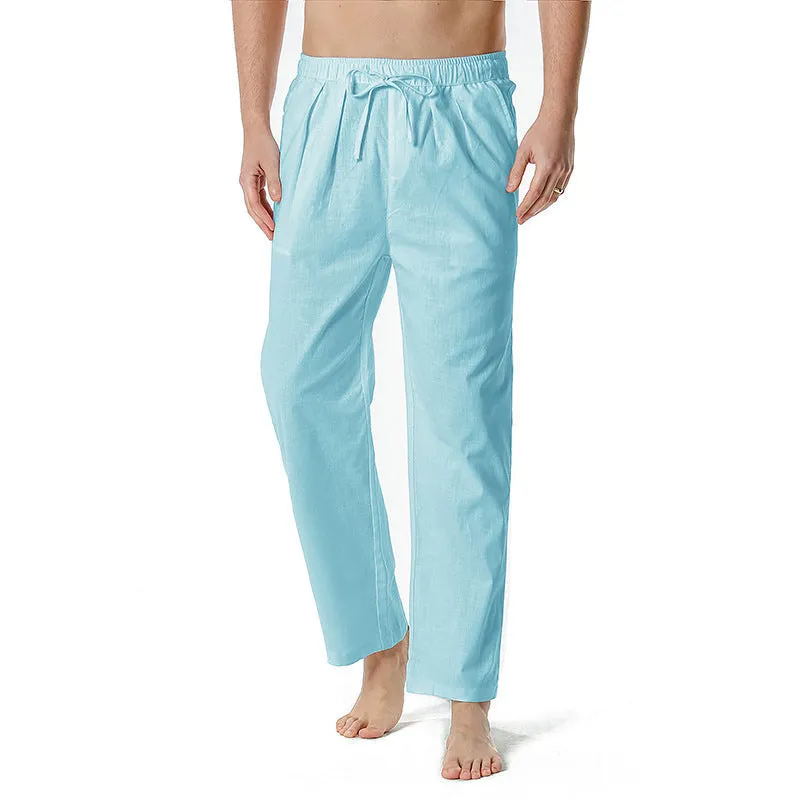 Men’s Cotton Linen Drawstring Pants