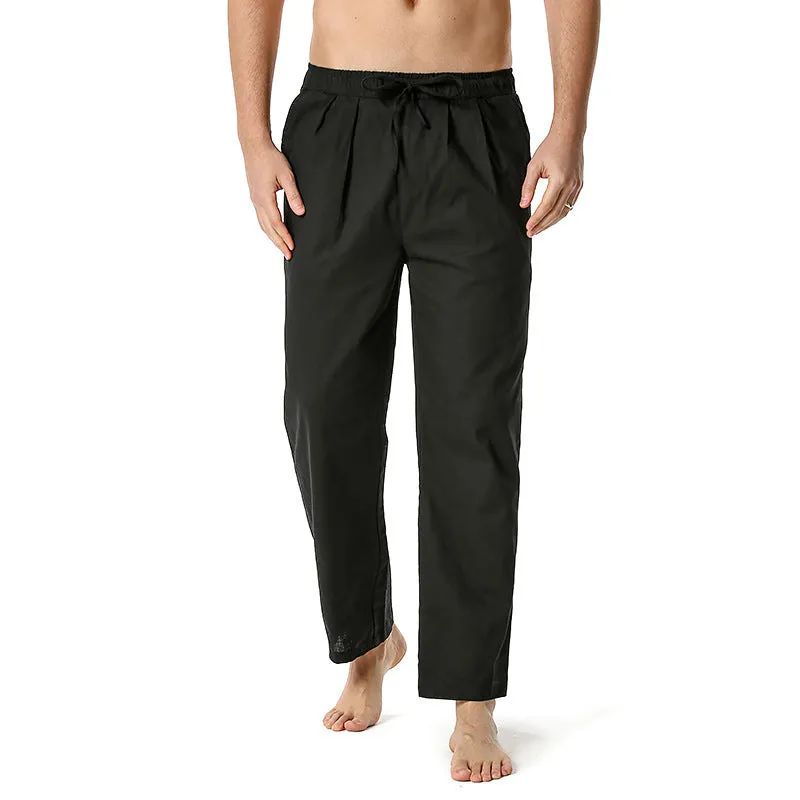 Men’s Cotton Linen Drawstring Pants