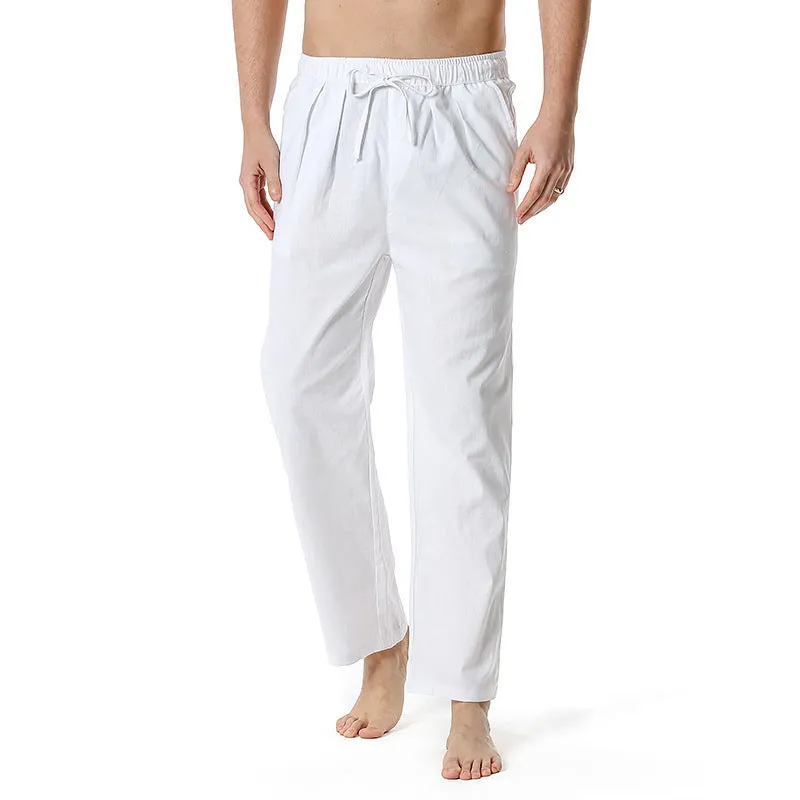 Men’s Cotton Linen Drawstring Pants