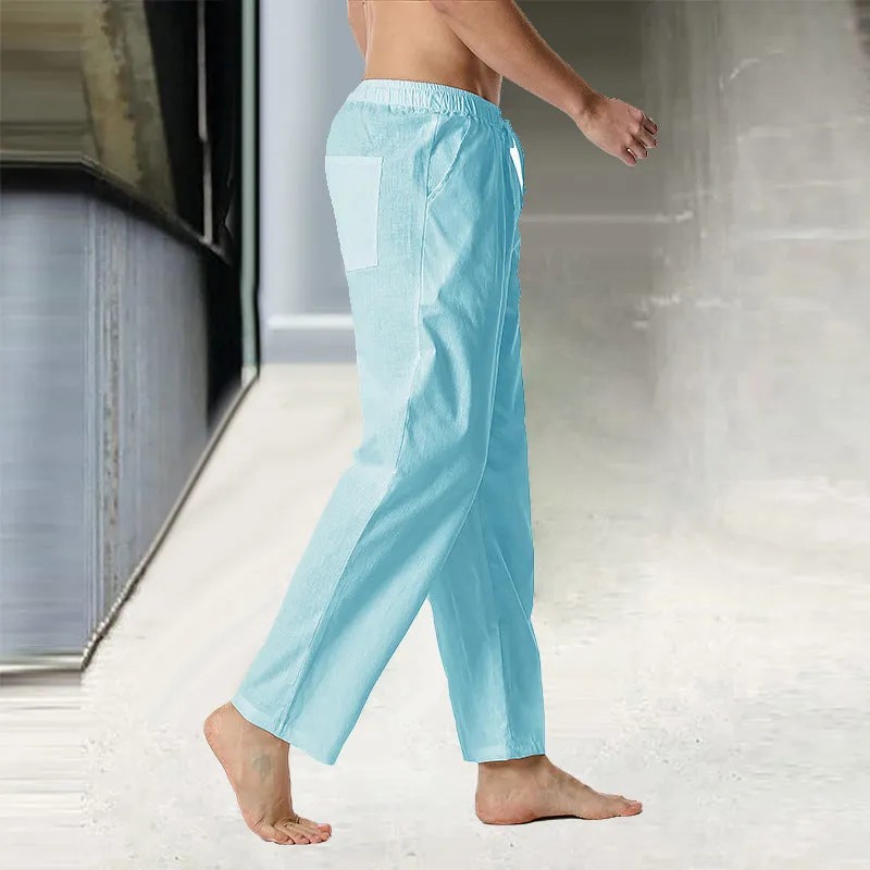 Men’s Cotton Linen Drawstring Pants