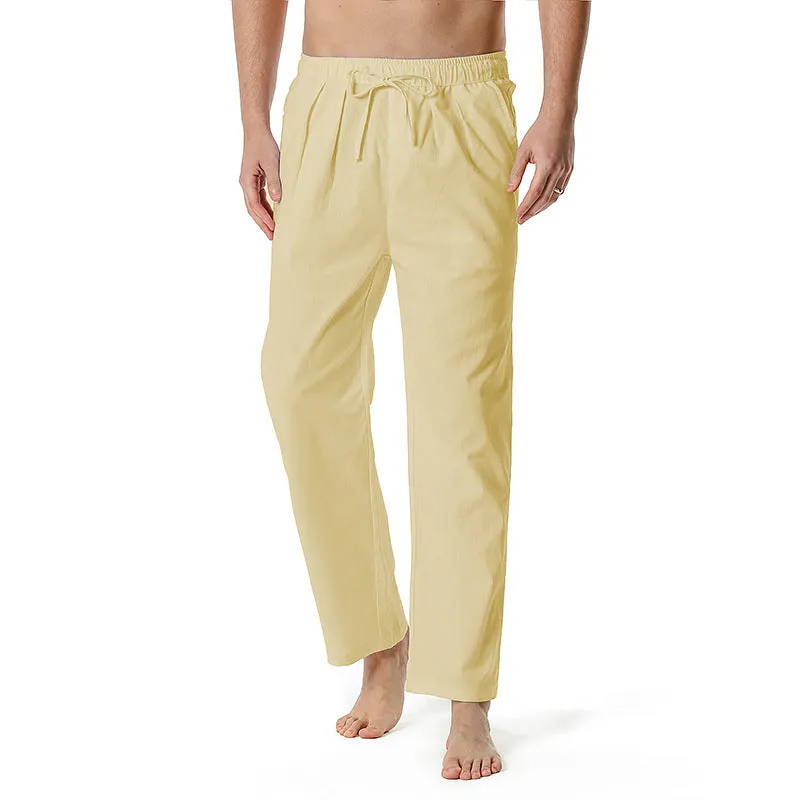 Men’s Cotton Linen Drawstring Pants