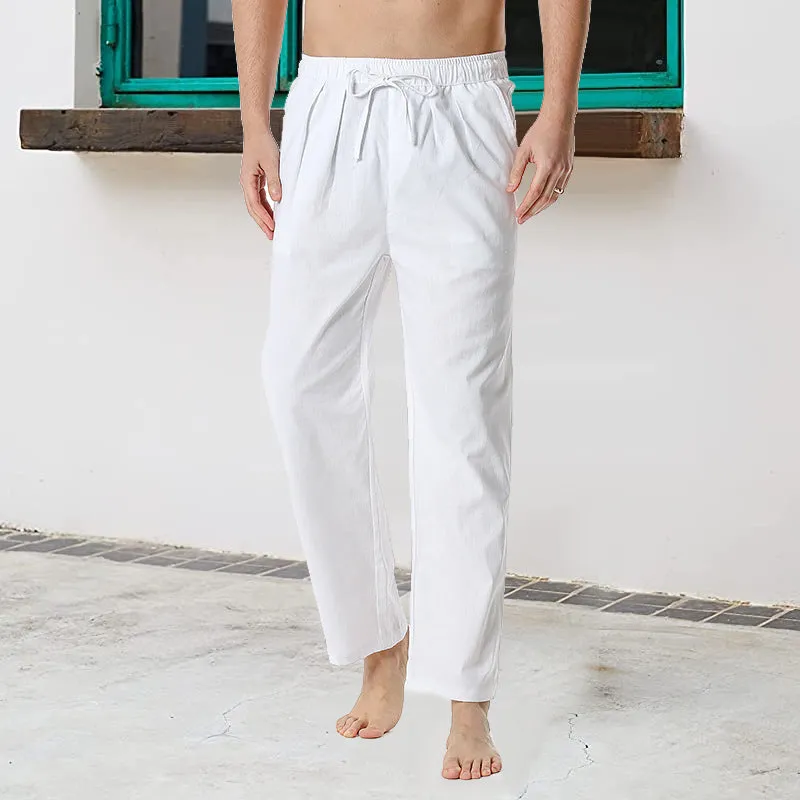 Men’s Cotton Linen Drawstring Pants