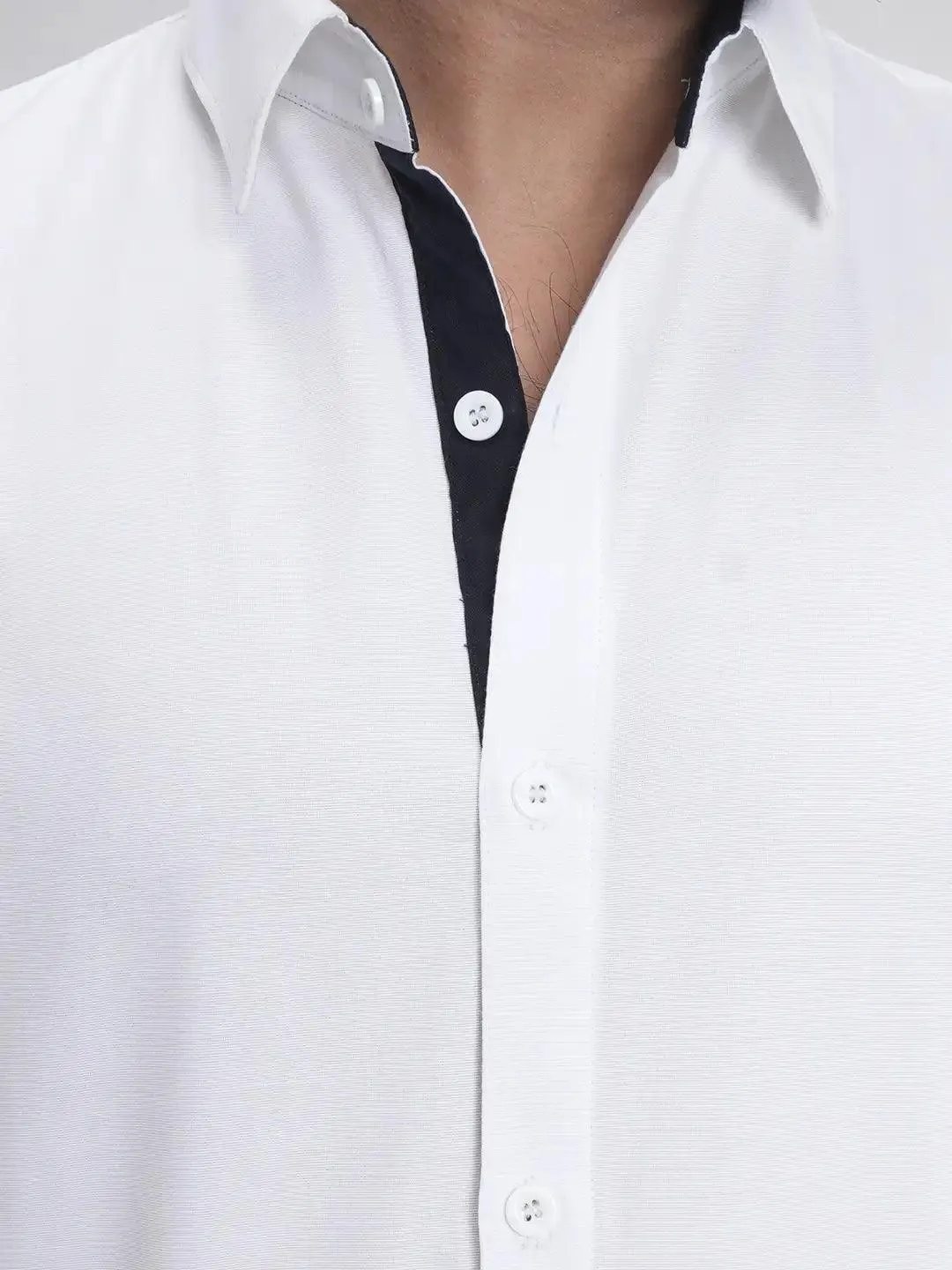 Men's Full Sleeve Casual Shirt in Solid White