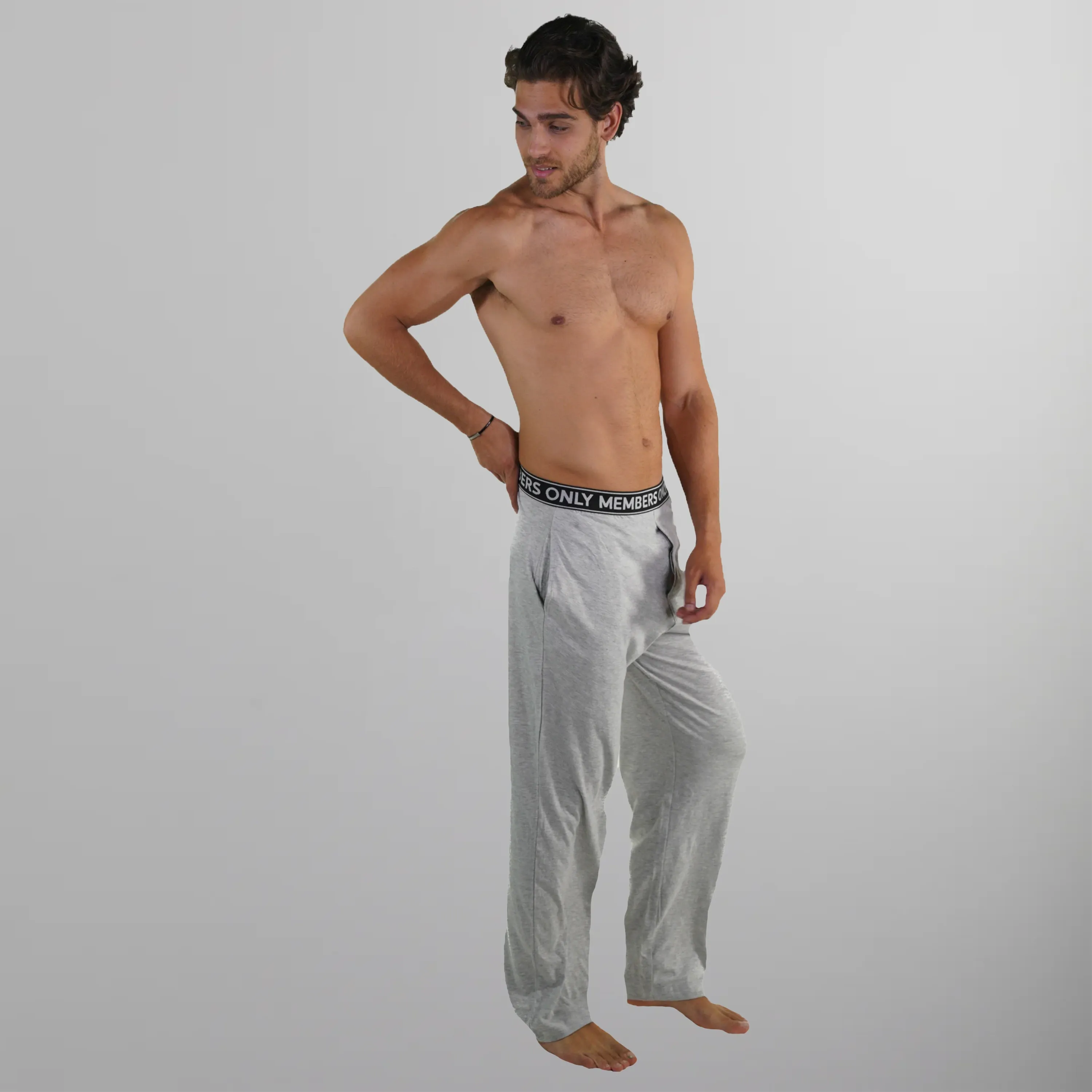 Men's Jersey Sleep Pant Logo Elastic - Grey - FINAL SALE