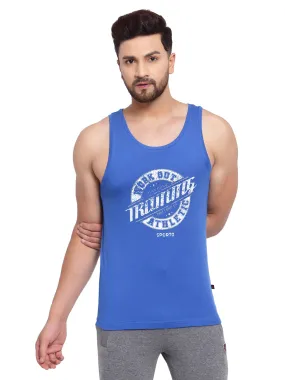 Men's Printed Gym Vest - Dutch Blue