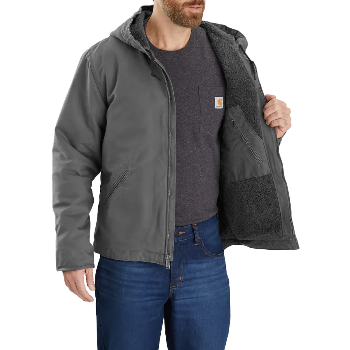 Men's Washed Duck Sherpa-Lined Jacket