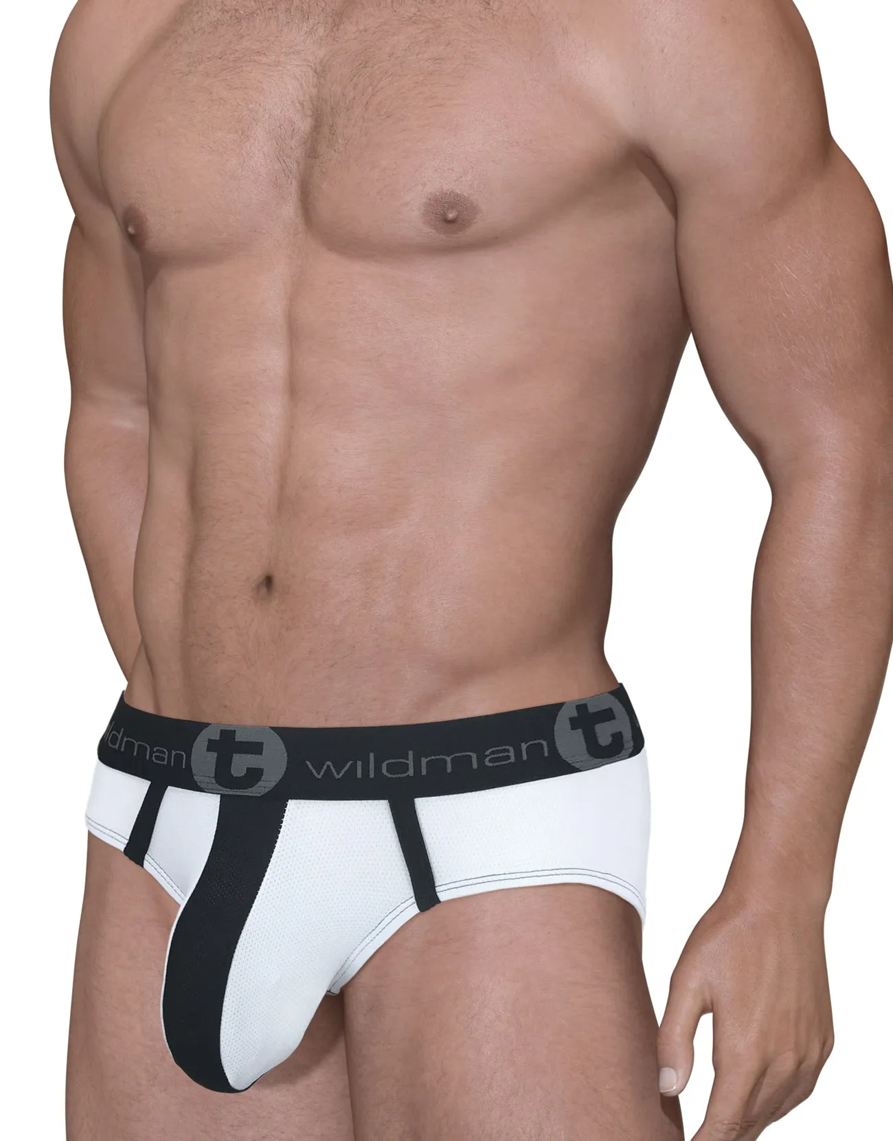 Mesh Big Boy Pouch Brief with Stripe