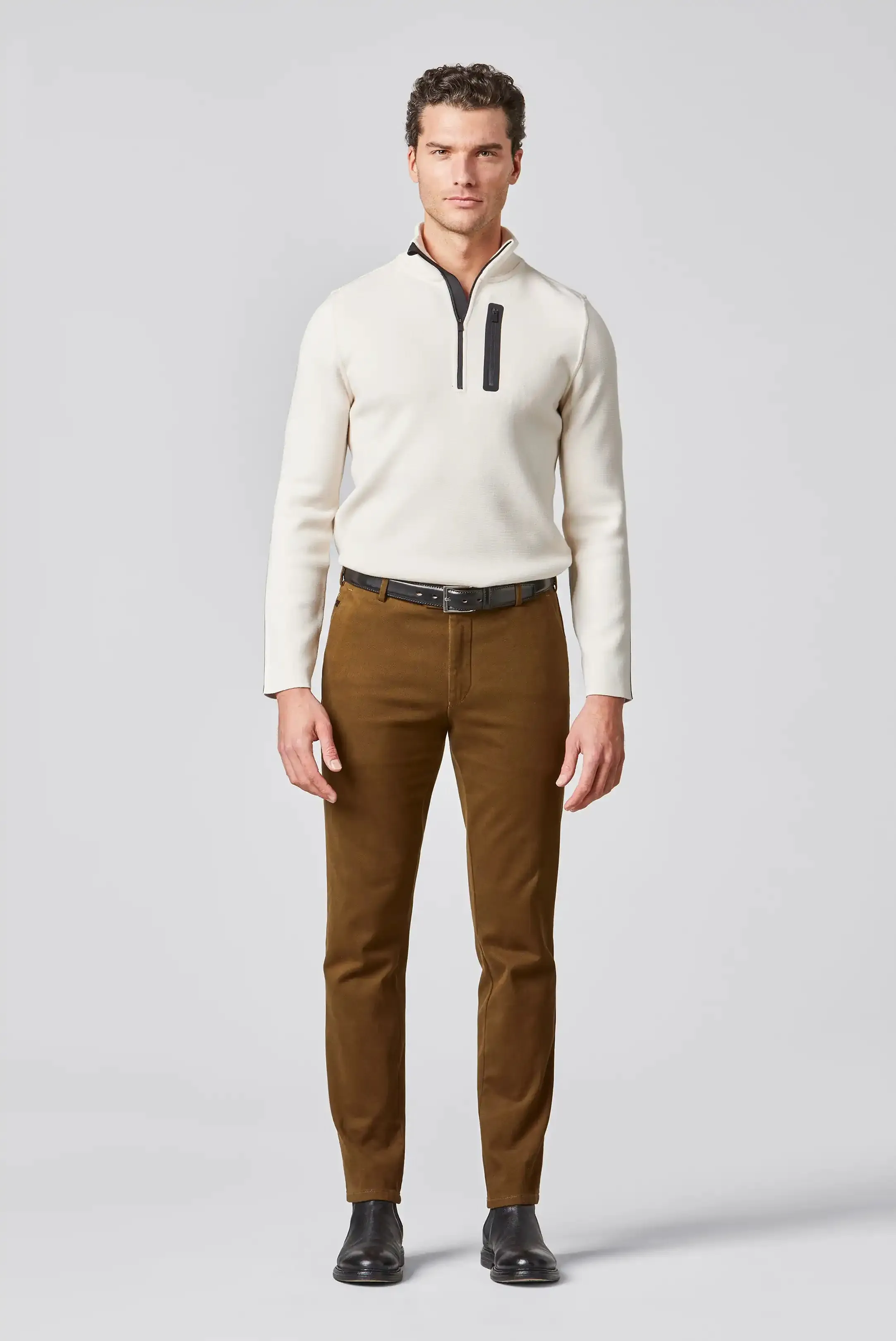 MEYER Exclusive Bonn Trousers - 8572 Luxury Twill Cotton Chino - Caramel