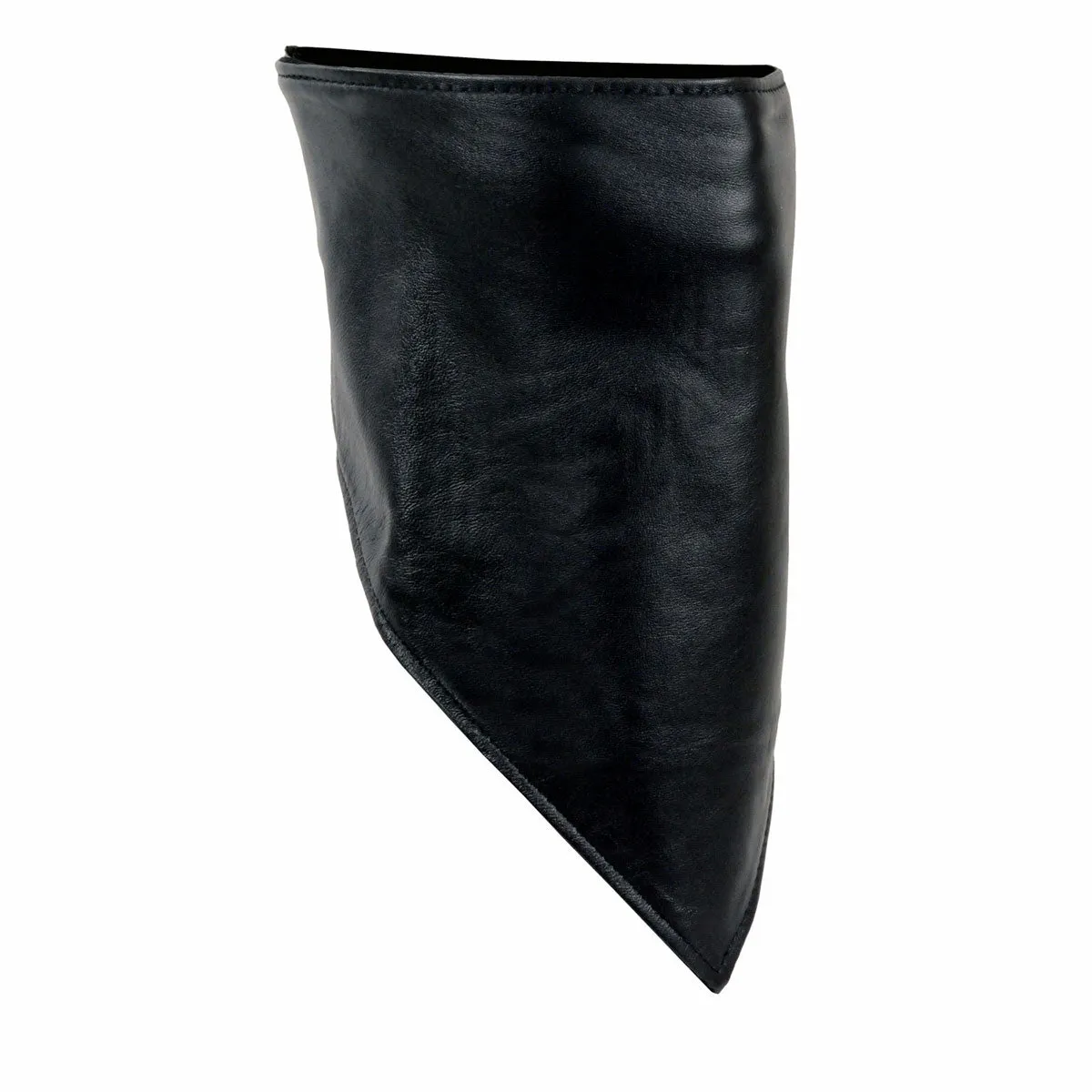 Milwaukee Leather Unisex Black Premium Leather Neck Warmer with Fleece Liners for Cold Weather