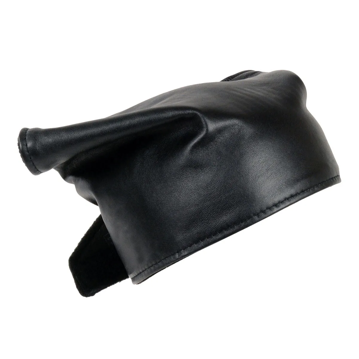 Milwaukee Leather Unisex Black Premium Leather Neck Warmer with Fleece Liners for Cold Weather