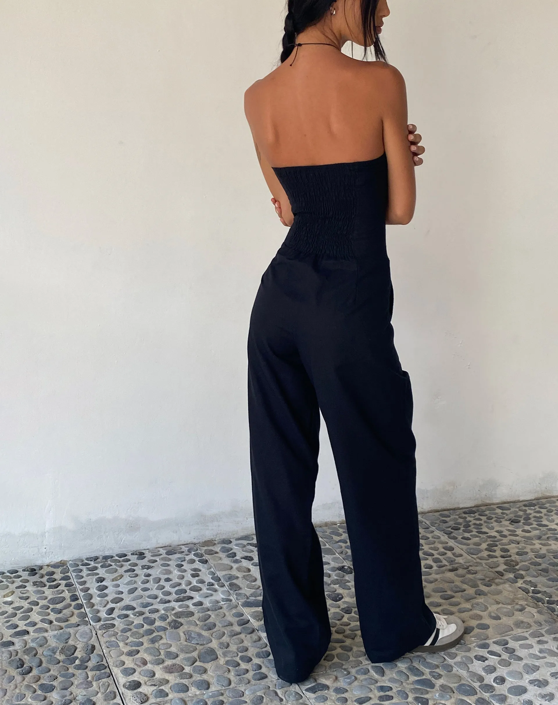 MOTEL X JACQUIE Kyaria Bandeau Jumpsuit in Black