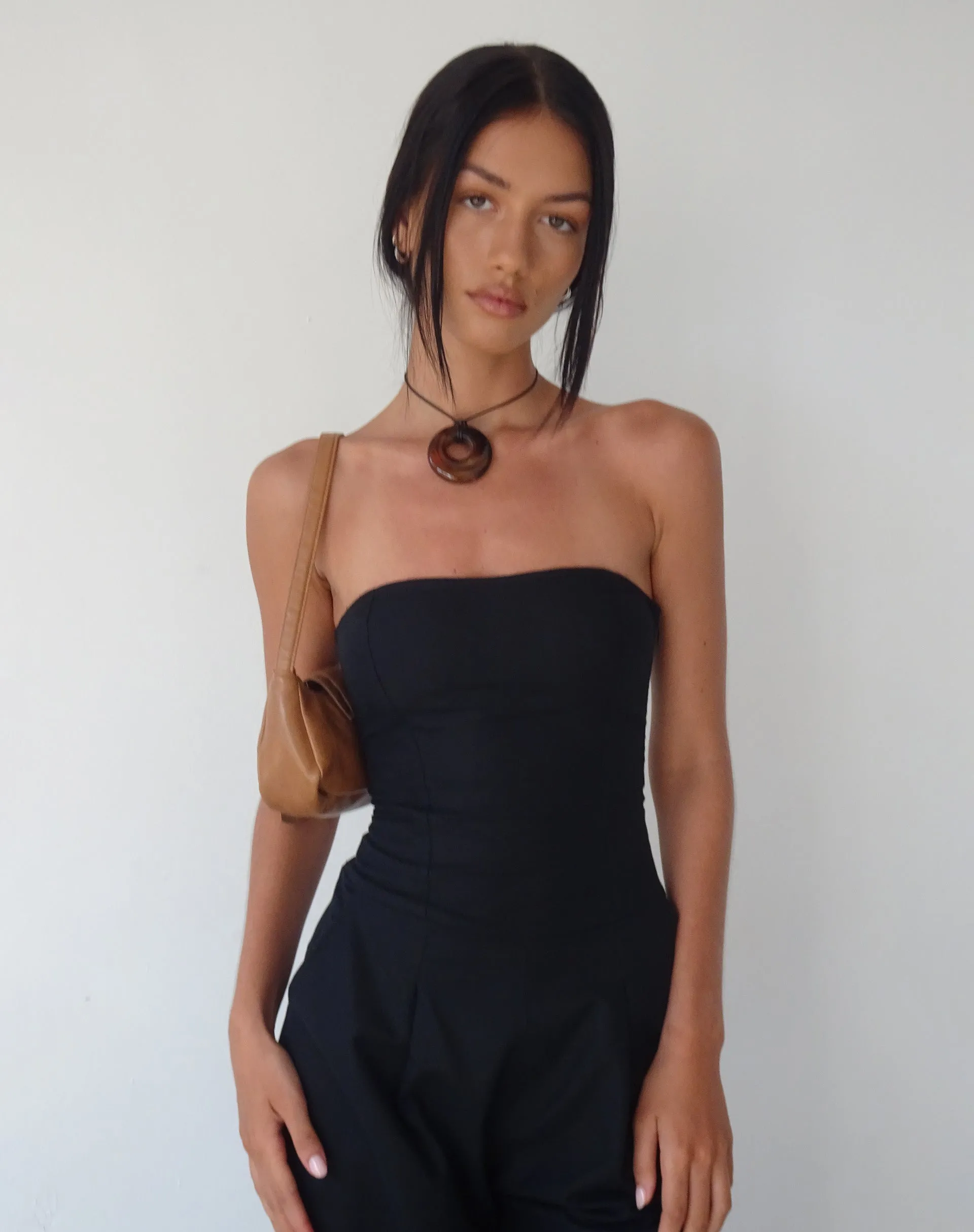 MOTEL X JACQUIE Kyaria Bandeau Jumpsuit in Black